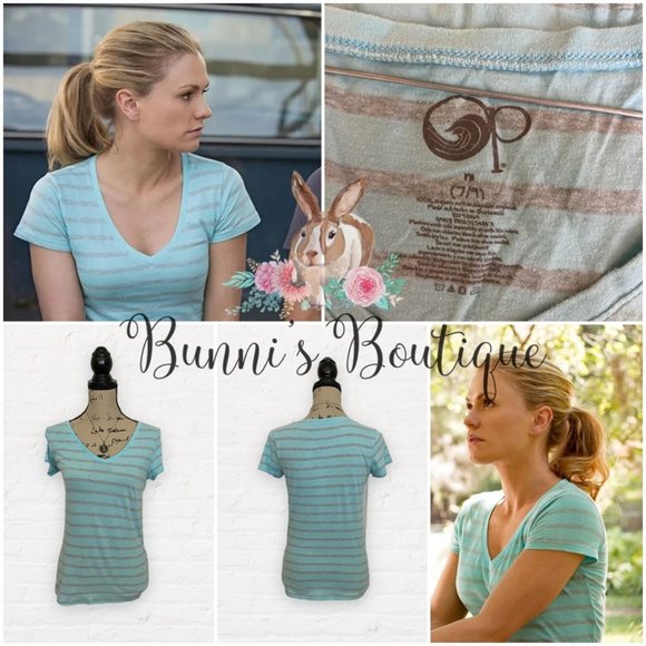 Sookie Stackhouse OP Striped V Neck Tee True Blood - Picture 6 of 7